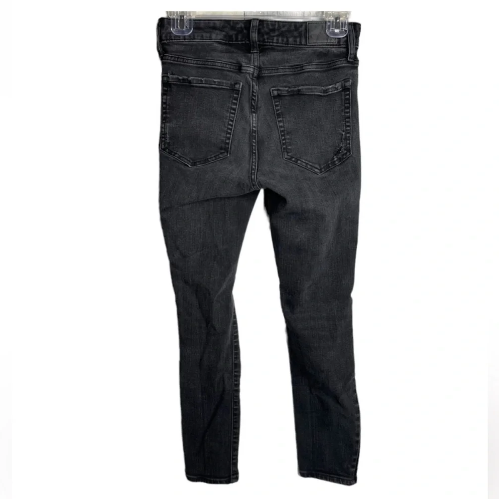 Aeropostale High Rise Jeggings black gray distressed skinny jeans 2 short